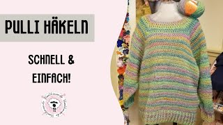 Ruckizucki  Pullover häkeln  RvO schnell und für Anfänger [upl. by Sayres]