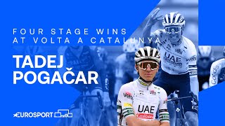 A look back at Tadej Pogačar sensational four stage wins at the Volta a Catalunya 🔥 [upl. by Eikcid]