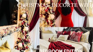 IT’S THE HOLIDAYS LETS DECORATE  Bedroom Edition trending home christmas [upl. by Frymire]