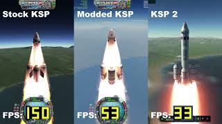 KSP 2 and KSP 1 graphics and performance comparison specs in description [upl. by Aeslehc]