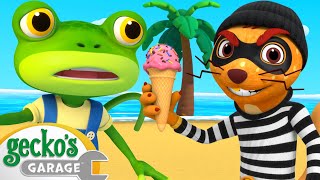 Weasel Steals the Ice Cream  Geckos Garage  Trucks For Children  Cartoons For Kids [upl. by Trask]