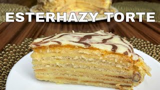 Amazing Hungarian Esterhazy torte cake with meringue and Custardbutter cream [upl. by Yhtuv]