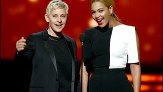 GRAMMYS 2013  Beyoncé and Ellen Degeneres Introduce Justin Timberlake [upl. by Wight789]