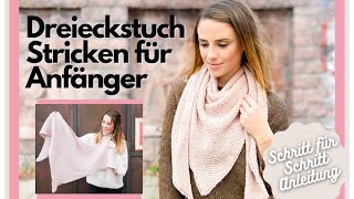 Dreieckstuch stricken Anleitung für Anfänger DIY [upl. by Noynek]