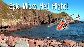 Epic micro heli flight above Sarclet Bay Scotland  OMP M1 [upl. by Idieh]