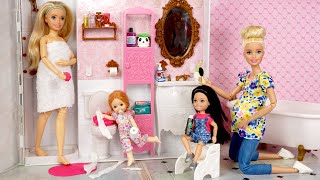 Barbie Doll Family New House Morning Routine [upl. by Eceinal]