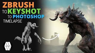 ZBrush to Keyshot to Photoshop Timelapse  Death Claw Concept [upl. by Strawn799]