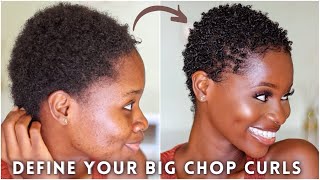 Super Defined Finger coils on SHORT 4C natural hair  How to STYLE your TWA  BIG CHOP [upl. by Alioz]