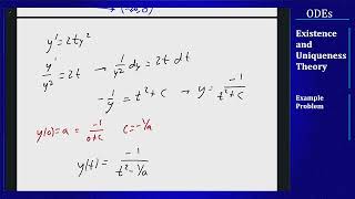 Differential Equations  Existence and Uniqueness Theory  Example Problem [upl. by Rahab]