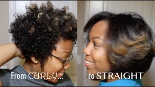 How I Straighten My Natural Curly Hair Prevent Heat Damage [upl. by Lanette267]