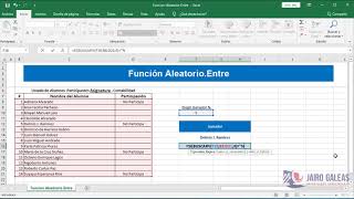 Uso de la función Aleatorio entre en excel La forma fácil de hacer un Sorteo en excel [upl. by Ahtela878]