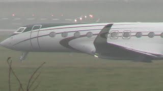 Gulfstream G700 departing Newcastle international airport [upl. by Oetam]