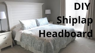 DIY Shiplap Headboard  5 Week Countdown to Baby 3 [upl. by Enwad567]