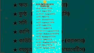 বাংলা উচ্চারণ সহ রোগের ইংরেজি নাম 🪴english vocabulary [upl. by Olrak548]