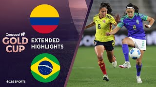 Colombia vs Brazil Extended Highlights  CONCACAF W Gold Cup I CBS Sports Attacking Third [upl. by Nnylhsa422]