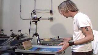 How To Screen Print 1 Color T Shirt Print Run Demo [upl. by Eiromem]