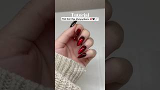 RED CATEYE VAMPY GLASS NAILS 💋🖤⛓️‍💥 EASY BEGINNER TUTORIAL [upl. by Avril]