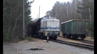 Rangierarbeiten im Güterbahnhof des GrauwackeWerks in Großkoschen [upl. by Colvin]