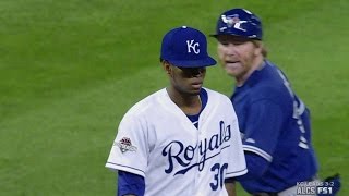 ALCS Gm6 Ventura exits exchanges words with Leiper [upl. by Amanda]