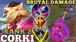 CORKI SPAMMING BIG MISSILE BURST DAMAGE NO DEATH MVP PLAY  TOP 2 GLOBAL CORKI BY 小肉包  WILD RIFT [upl. by Nylram299]