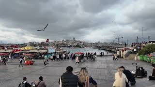 İSTANBUL Cityscape with City Sounds in Eminönü and Galata Tower View 🇹🇷  4K [upl. by Eserahc]