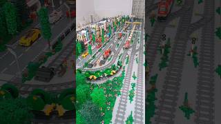 Part 5 of quotThe longest Lego freight trainquot 3 locs 60 cars 111 meters lego legotrain legocity [upl. by Walworth]