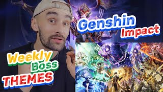 NEW GENSHIN IMPACT PLAYER REACTS TO GENSHIN IMPACT WEEKLY BOSS THEMES [upl. by Edlyn]