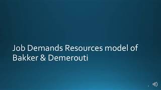 Job Demands Resources Model of Demerouti and Bakker [upl. by Anotyal]