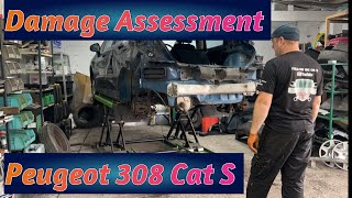 Peugeot 308 Cat S Copart UK Salvage Rebuild Part 1 Damage Assessment [upl. by Boser]