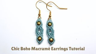 Macramé Chic and Boho Earrings  Macramé Earrings Tutorial  Macramé DIY [upl. by Lorelie]