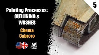 🇺🇸🇬🇧 5 PAINTING PROCESSES OUTLINING amp WASHES by Chema Cabrero ✨ [upl. by Onitram603]