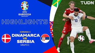 HIGHLIGHTS  Dinamarca vs Serbia  UEFA EURO 2024  J3  TUDN [upl. by Dnamra811]