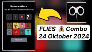 FLIES DAILY COMBO 24 OCTOBER 2024  FLIES AIRDROP ‼️  FLIES SECUENCE GAME  flies fliescombo [upl. by Llenehc]