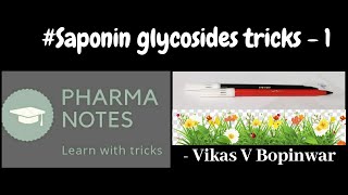 SAPONIN GLYCOSIDES WITH TRICKS1  RRB PHARMACIST EXAM  GPAT  ESIC  PART53 [upl. by Studner]