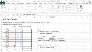 Finding the Linear Trend Forecast Using Excel [upl. by Shiverick]