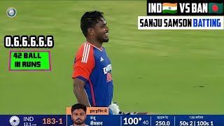 Sanju Samson 1st century highlights l Sanju Samson batting 111 runs today vs ban 3rd T20 l 5 sixes [upl. by Yoshi]