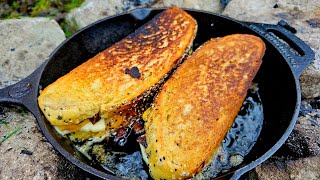 Gordon Ramsays Ultimate Grilled Cheese Sandwich made from scratch in nature ASMR outdoor cooking [upl. by Liek]