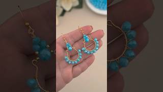 Simple Wire Wrapped Earrings DIY Chandelier Earrings from Wire amp Beads  Craft Wire Jewelry Making [upl. by Ennavoj]