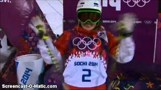 Justine DufourLapointe wins Gold for Canada  Ladies Moguls  Sochi 2014 Winter Olympics [upl. by Ecadnak]