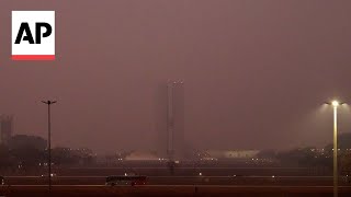 Brazilian capital Brasilia covered in smoke from wildfires [upl. by Erasaec]