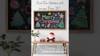 shorts frametvart Chalkboard Merry Christmas Sign Fun Vibrant Frame TV Art Blackboard Festive Sign [upl. by Almeda]