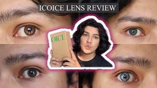 ICOICE Lenses Review  Icoice Taylor Blue  Icoice Galaxy Blue  Icoice Smoky Marble Brown [upl. by Orman]