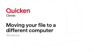 Quicken Classic for Windows  Moving a data file from one computer to another [upl. by Clim]