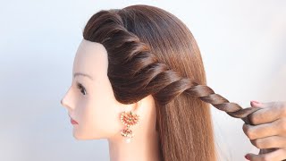 outstanding side braid hairstyle for traditional dress  ponytail hairstyle [upl. by Eran883]