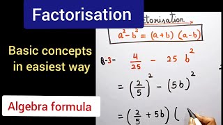 Factorisation of algebraic expression  algebra formula algebra factorisation [upl. by Yesteb]