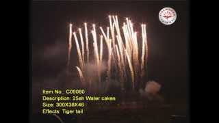 25shots Tiger tail water cakes fireworksC09080 [upl. by Garv738]