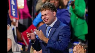 Son of VP candidate Tim Walz Gus Walz tearfully cheers on his father at the DNC [upl. by Inanuah]