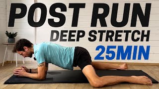 25 Min Deep Post Run Stretching Routine [upl. by Ifar554]