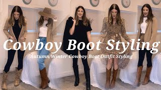 AutumnWinter Cowboy Boot Outfit Styling 🤠  Boohoo Amazon Fashion amp SHEIN [upl. by Innoc134]