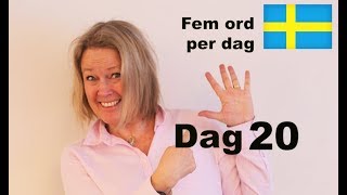 Dag 20 Fem ord per dag Min familj Del 5  Learn Swedish A1 CEFR svenskamedmarie [upl. by Dragone869]